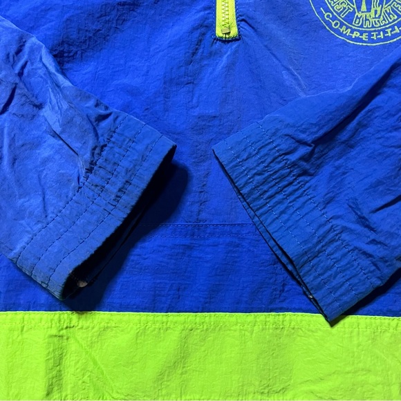 Vintage 90s Surfing Half Zip Blue Nature Windbreaker  Size XL 25X27.5 - Picture 4 of 8